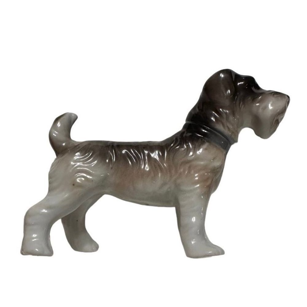 Vintage Schnauzer Dog Figurine Porcelain Puppy Terrier